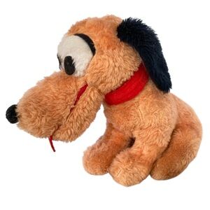 Walt Disney's Pluto, Vintage Dog Straw Stuffed, Knickerbocker Plush 1960-1970